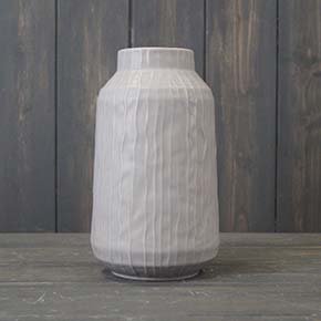 Glazed Pastel Grey Vase (19cm) detail page
